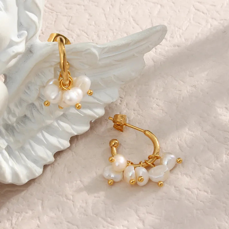 Pearl Gold Plated Earrings