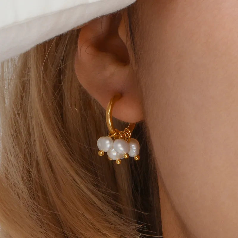 Pearl Gold Plated Earrings