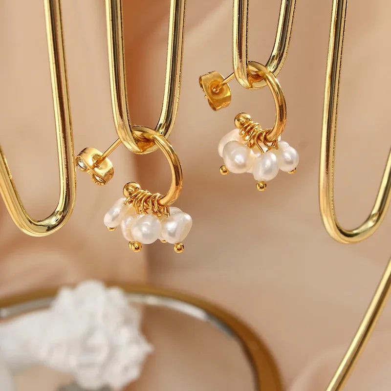 Pearl Gold Plated Earrings