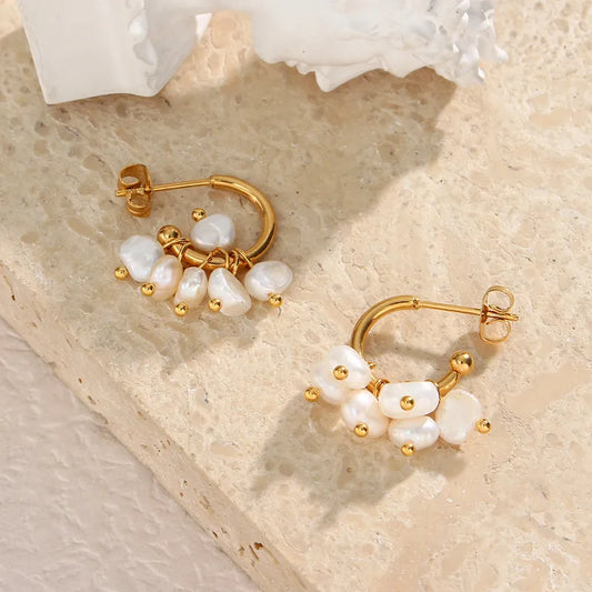 Pearl Gold Plated Earrings